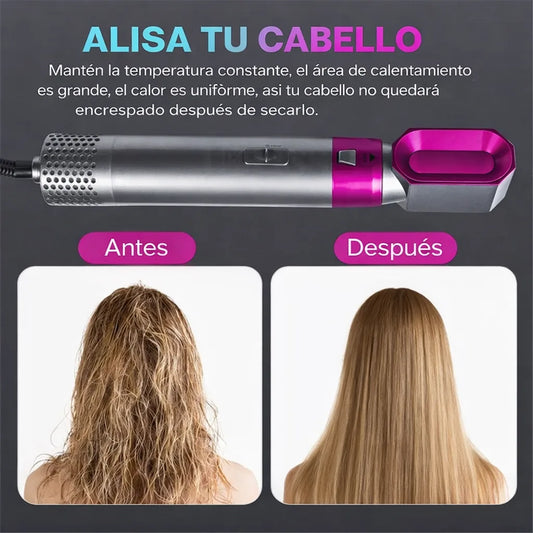 AeroStyle 5 en 1™ - Peina, seca y da forma en minutos desde casa