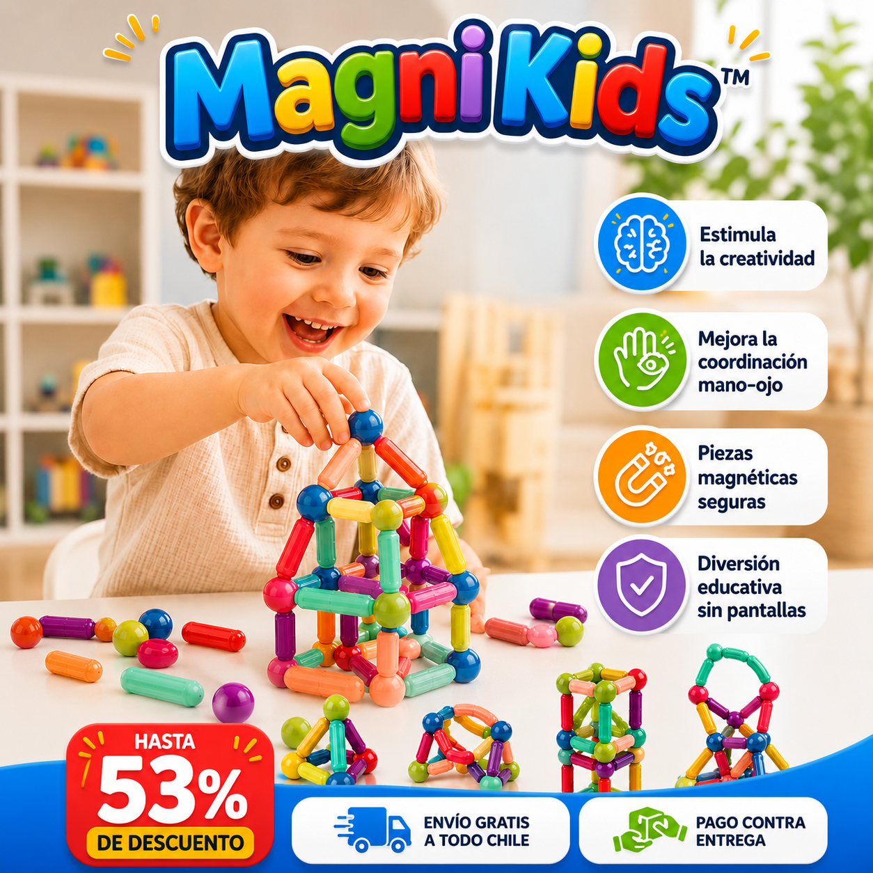 MagniKids™ Bloques Magnéticos Educativos 36 pcs - Imagina, Construye y Aprende