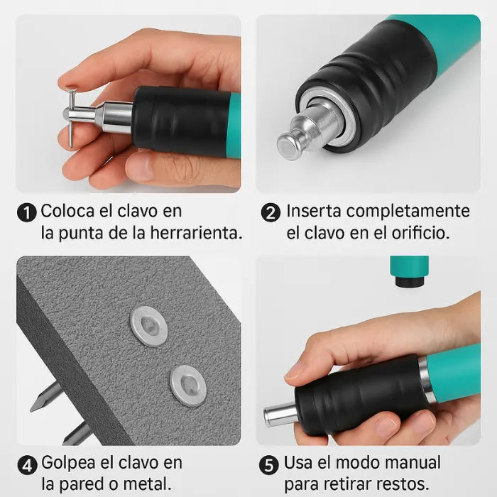 TurboImpact 360™  Penetra ladrillo, hormigón o madera sin esfuerzo. +  10 Clavos