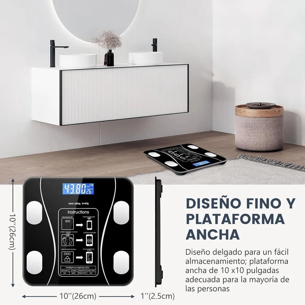 Báscula BioSmart™  - 13 mediciones inteligentes en segundos.