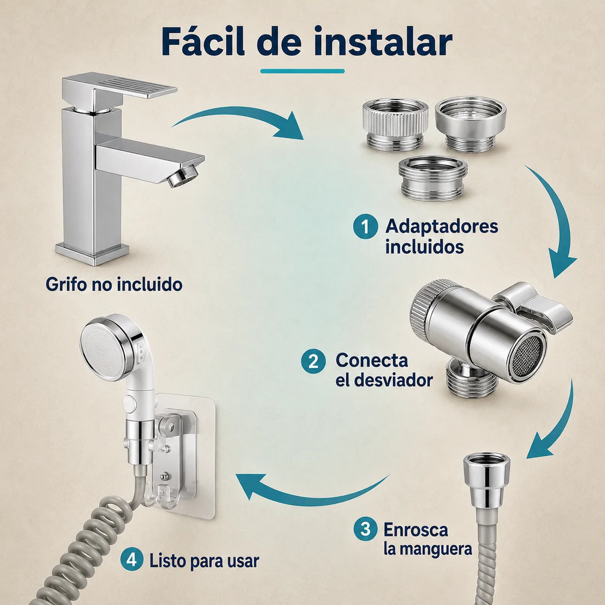 AquaFlex Pro™ - Convierte tu grifo en una mini ducha flexible y práctica