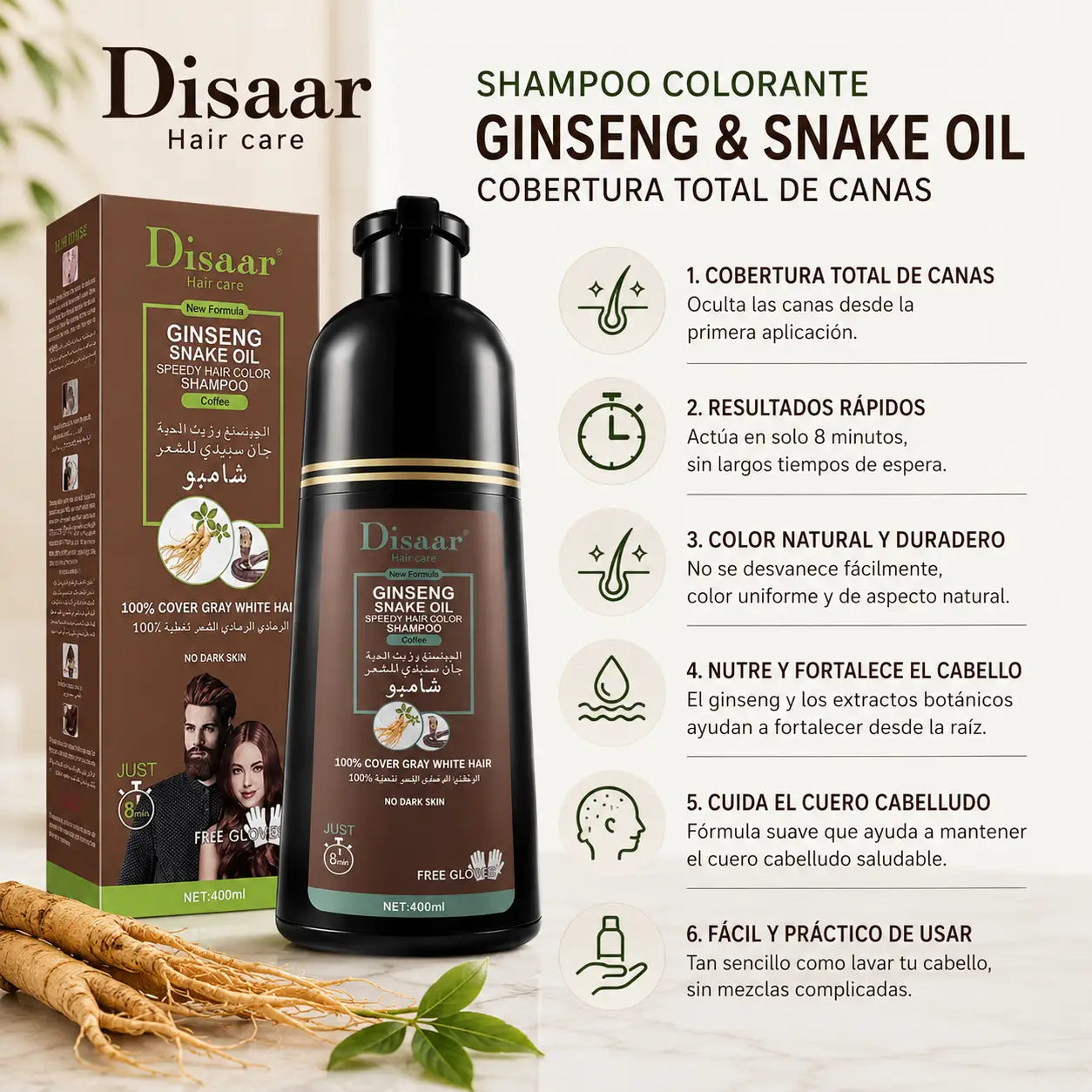 Shampoo Disaar™ - Tinte capilar para recuperar un color natural