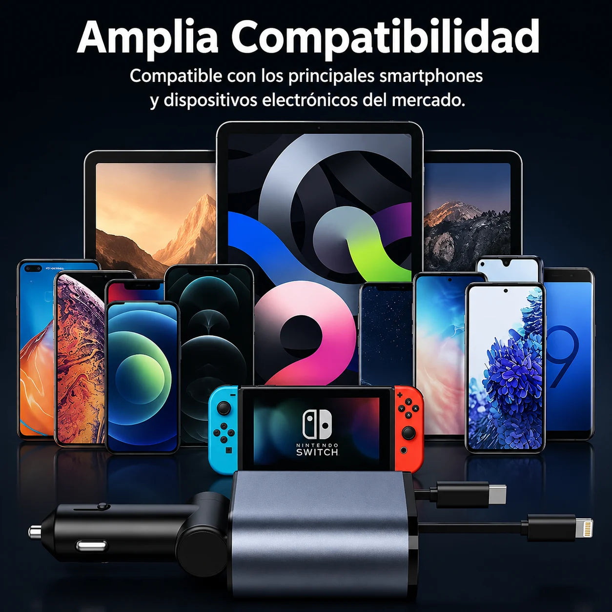 PowerHub™ -  Hasta 4 dispositivos cargando al mismo tiempo.