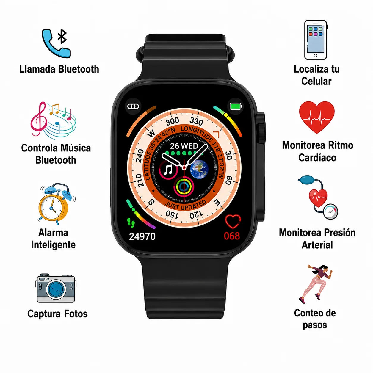 Smart Watch T900 Ultra™ - Mantente conectado sin sacar el celular de tu bolsillo.