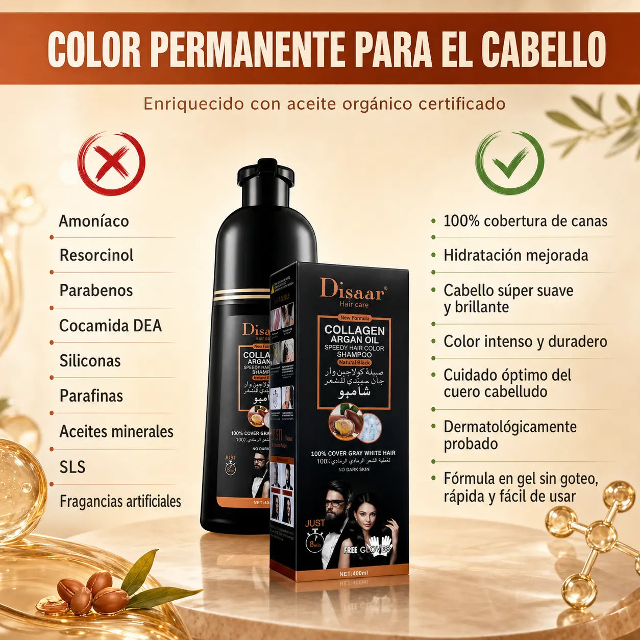 Shampoo Disaar™ - Tinte capilar para recuperar un color natural