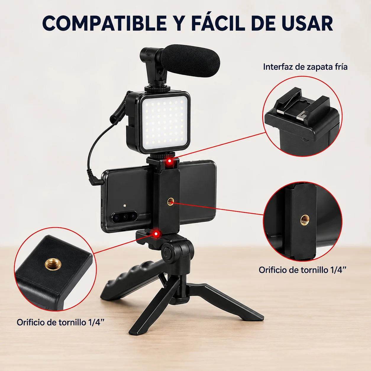 Video Making kit™ - Graba videos con mejor imagen, audio e iluminación.