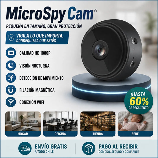 MicroSpy Cam® - Deja de preocuparte al salir de casa: ponla y vigila en vivo
