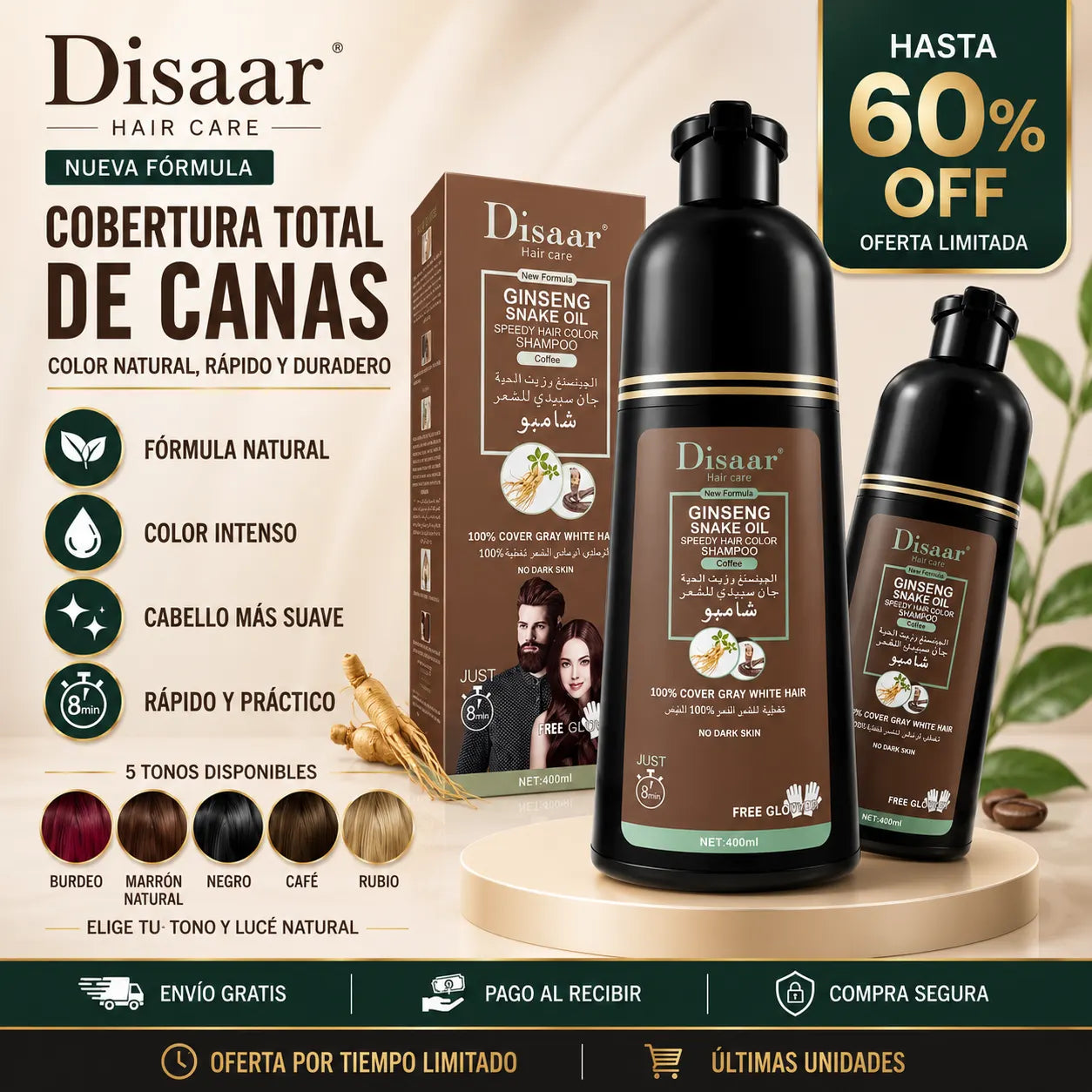 Shampoo Disaar™ - Tinte capilar para recuperar un color natural