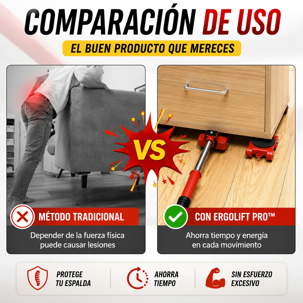 ErgoLift Pro - Levanta y desplaza electrodomésticos cuidando tu salud lumbar.